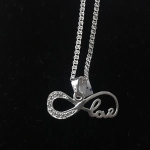 Silver 9.25 Chain Nacklace with infinity Pendant